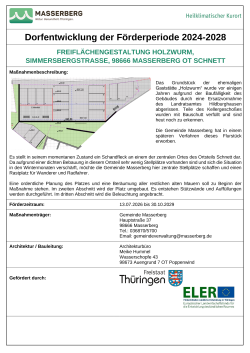 Bauschild zur Baumaßnahme Freiflächengestaltung Holzwurm Schnett