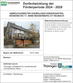 Maßnahmenbeschreibung DE Maßnahme Abbrucharbeiten ehemaliger Kindergarten Heubach